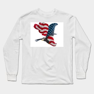 Flying American Eagle Flag Long Sleeve T-Shirt